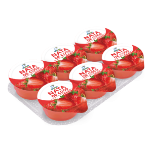 Strawberry Pudding with Nata De Coco (85g x 6cups x16sets)