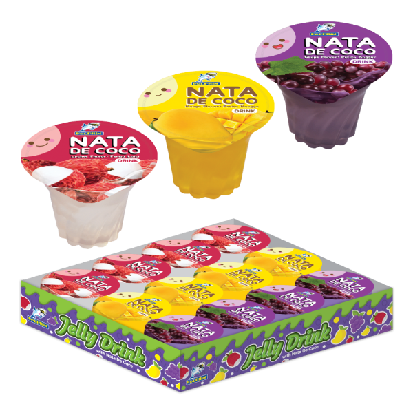 Mix Jelly Drink with Nata De Coco (Packing in Outer Box) (180g x 3 cups x 4 sets x 4 outers)