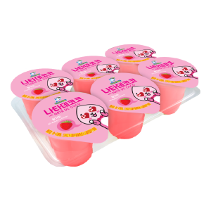 Strawberry Pudding with Nata De Coco (Cartoon Character) (85g x 6cups)